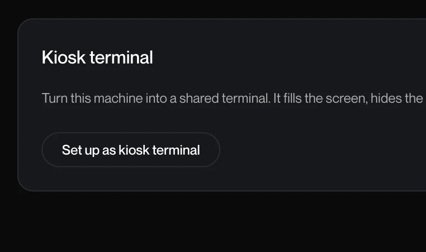 The Kiosk tab in Remotle settings
